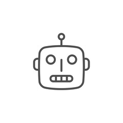 Bot line icon. Vector symbol in trendy flat style on white background. Web sing for design.