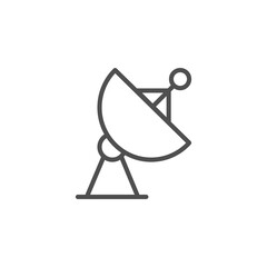 Satellite Dish Vector Icon. Dish antenna icon. Large satellite dish antenna receiver and transmitter for television and radio transmission flat vector icon for apps and websites