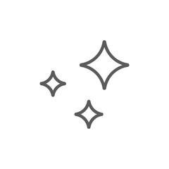 Clean flat vector icon. Shine flat vector icon. Magic stars outline icon. Sparkle stars vector icon