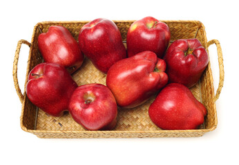 Red apples isolated on white background