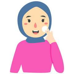 woman hijab skincare