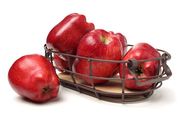 Red apples isolated on white background
