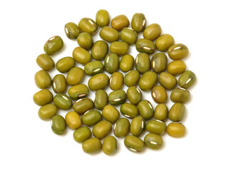 Mung beans on white background