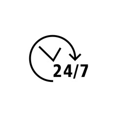 Open hours line icon