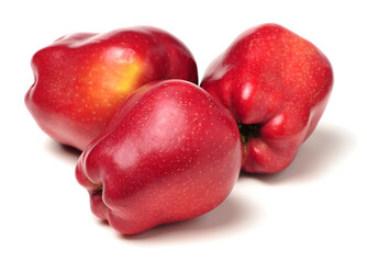 Red apples isolated on white background