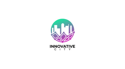 Innovative City Tech Logo design. City Net Logo Concept Vector
