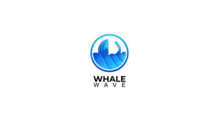 sea waves logo Design whale waves logo design vector
