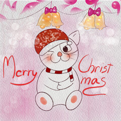 christmas card with snowman