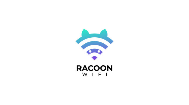 Racoon WiFi icon Logo Design Element and vector template

