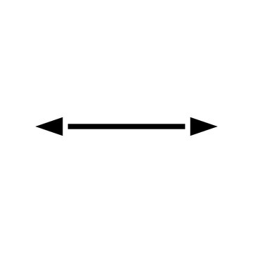 Thin Long Straight Double Arrow. Vector Illustration.