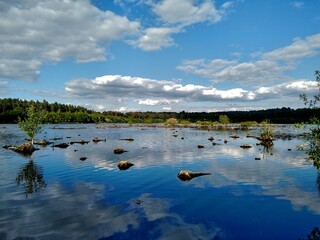 landscape with lake and clouds