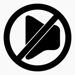 Quiet. Not loud. Keep quiet. Sound ban. No sound. Silence. Vector icon.