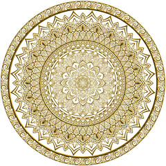 マンダラアート(金細工風、花、幾何学模様、ハート)