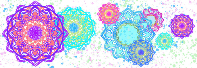 Mandala, yoga, tarot, tattoo, oriental, damask template. Wedding, birthday, Holiday, Ramadan, Yoga pattern. 