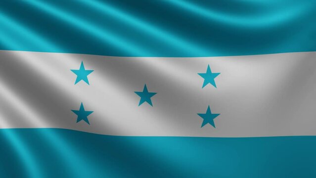 Honduran flag in the wind close-up, the national flag of Honduras flutters in 3d, in 4k resolution. High quality 4k footage