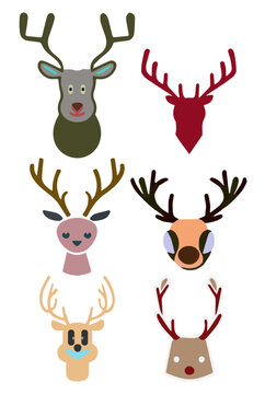 christmas reindeer decoration logo symbol vector