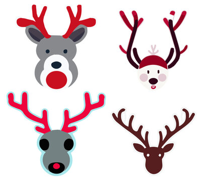 christmas reindeer decoration logo symbol vector