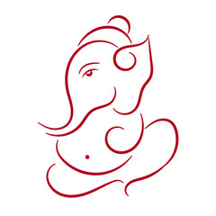 Ganesh Chaturthi, Ganpati Chaturthi, Ganpati Bappa Morya, Ganesh Goddess, Ganpati God, Line drawing, Illustration, Ganesh Chaturdashi