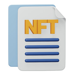 Nft file 3d rendering isometric icon.