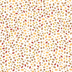 Seamless polka dot pattern in warm colors. Abstract modern background, illustration. Template for textiles, wallpaper, wrapping paper. Marker Art