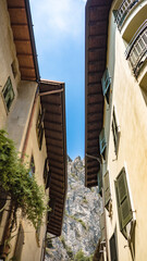 Limone sul Garda at Lake Garda in Italy old town mountains 