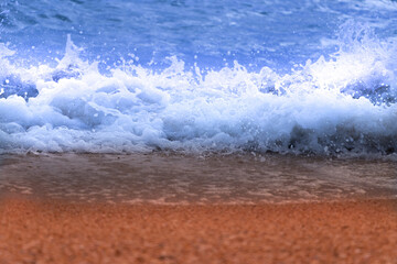 Blue sea waves on the beach