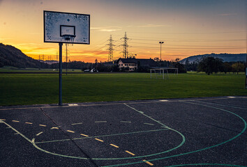 basketball court in the stadium, Switzerland