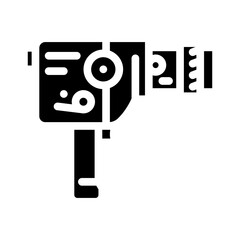 photo camera retro gadget glyph icon vector. photo camera retro gadget sign. isolated symbol illustration