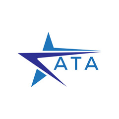 ATA letter logo. ATA blue image on white background. ATA Monogram logo design for entrepreneur and business. . ATA best icon.
