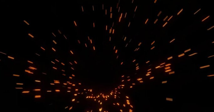 3d render of fire embers or bomb debris in explosion or blast.