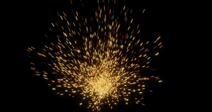3d render of fire embers or bomb debris in explosion or blast.