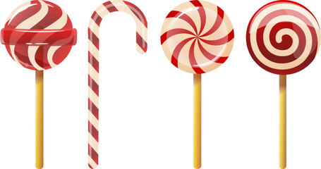 Set of various Christmas candies.Vector images of sweets 