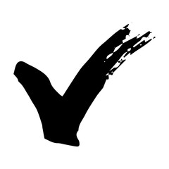 Hand drawn check mark illustration. Marker right sign clipart. Ink scribble checkbox. Single element