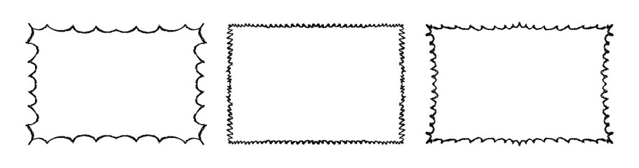 Charcoal grunge frames set. Coal pencil sketches. Grunge frames collection. Charcoal pencil hatches and scribbles. Grungy framings.