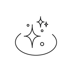 Clean surface icon, easy cleaning, thin line symbol on white background