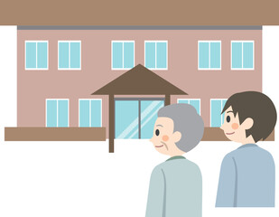 親子が介護施設を見学