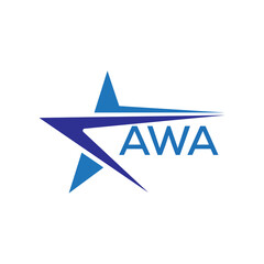 AWA letter logo. AWA blue image on white background. AWA Monogram logo design for entrepreneur and business. . AWA best icon.
 - obrazy, fototapety, plakaty
