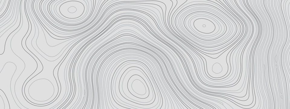 White and gray abstract topographic map contour, lines Pattern background. Topographic map and landscape terrain texture grid. Wavy banner and color geometric form. Vector illustration © Ahmad Araf