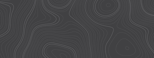 The stylized white and black abstract topographic map contour, lines Pattern background. Topographic map. Vector illustration.