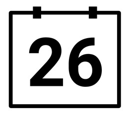 Calendar date 26 icon 