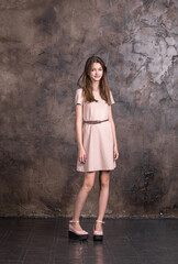 Fototapeta premium Studio portrait of a young teen girl