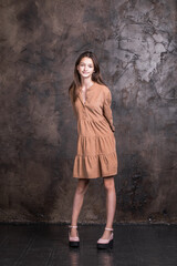 Fototapeta premium Studio portrait of a young teen girl