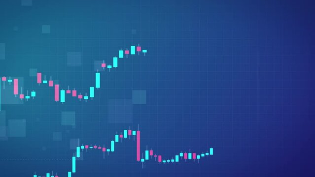 Candle stick graph chart of stock market forex trading, Bullish point, Bearish point. financial investment concept. Economy trends animated background for business. Abstract background 4k animation