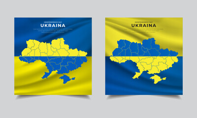 New design of Ukraina independence day vector. Ukraina flag with abstract brush vector - obrazy, fototapety, plakaty