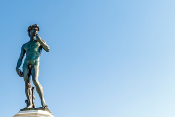 Bronze Replica of Michelangelo's David at Michelangelo square in Florence, Italy, Europe