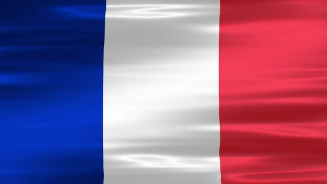 France flag. National flag of France 3d. France Flag tricolor Blowing Close Up. Flags Motion Loop HD resolution France Background. French flag Closeup 4K video.