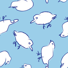 Pigeons seamless pattern background for fashion textiles, graphics, backgrounds and crafts