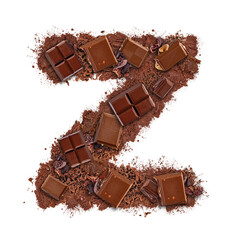 Letter Z made of chocolate