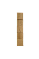 5 wooden blocks with space for text on white background