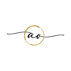 Letter A O Initial Beauty Logo Template